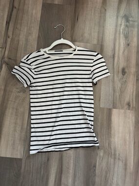 ATM Anthony Thomas Melillo Black and White Striped Tee